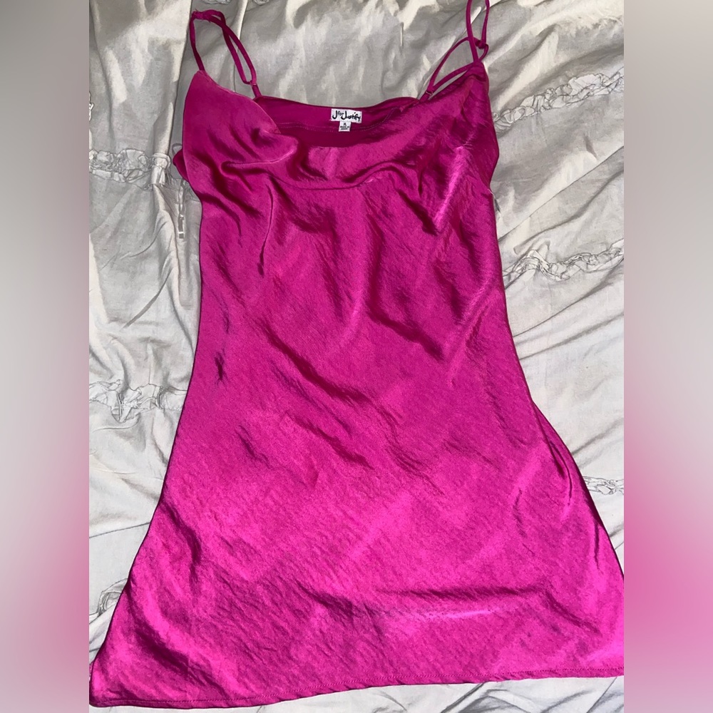 J for JUSTIFY. Barbie pink slip dress. Size XL